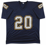Natrone Means Authentic Signed Navy Pro Style Jersey BAS Autographed Witnessed