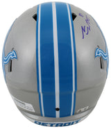 Lions Sam LaPorta Authentic Signed Full Size Speed Rep Helmet W/ Case BAS Wit