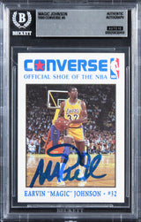 Lakers Magic Johnson Signed 1989 Converse #9 Card Auto Grade GM 10! BAS Slabbed