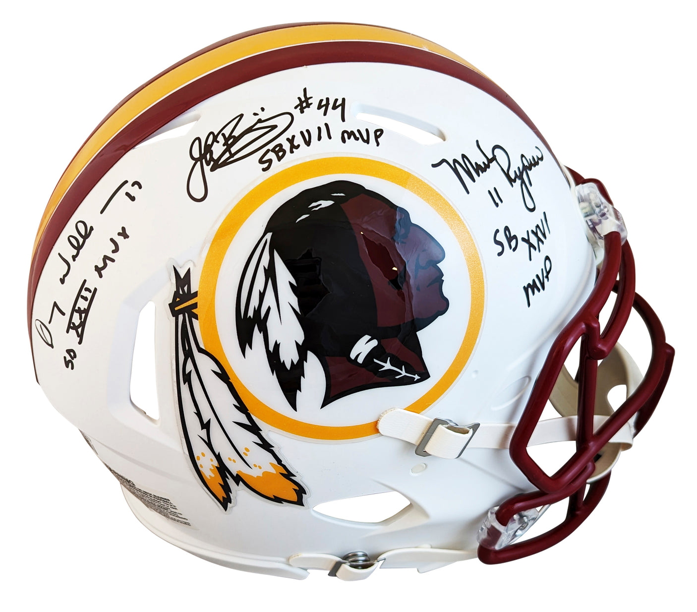 WFT SB MVPs (3) Signed Flat White F/S Speed Proline Helmet W/ Case BAS Witnessed