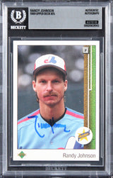 Expos Randy Johnson Signed 1989 Upper Deck #25 Rookie Card Auto 10! BAS Slabbed