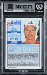 Expos Randy Johnson Signed 1989 Score #645 Rookie Card Auto GM 10! BAS Slabbed