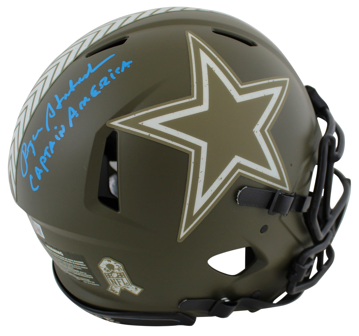 Cowboys Roger Staubach "CA" Signed STS F/S Speed Proline Helmet W/ Case BAS Wit