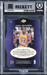 Lakers Magic Johnson Signed 1996 SPX Holoview Heroes #H5 Card Auto 10! BAS Slab