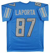 Sam Laporta Authentic Signed Blue Pro Style Jersey Autographed BAS Witnessed 2