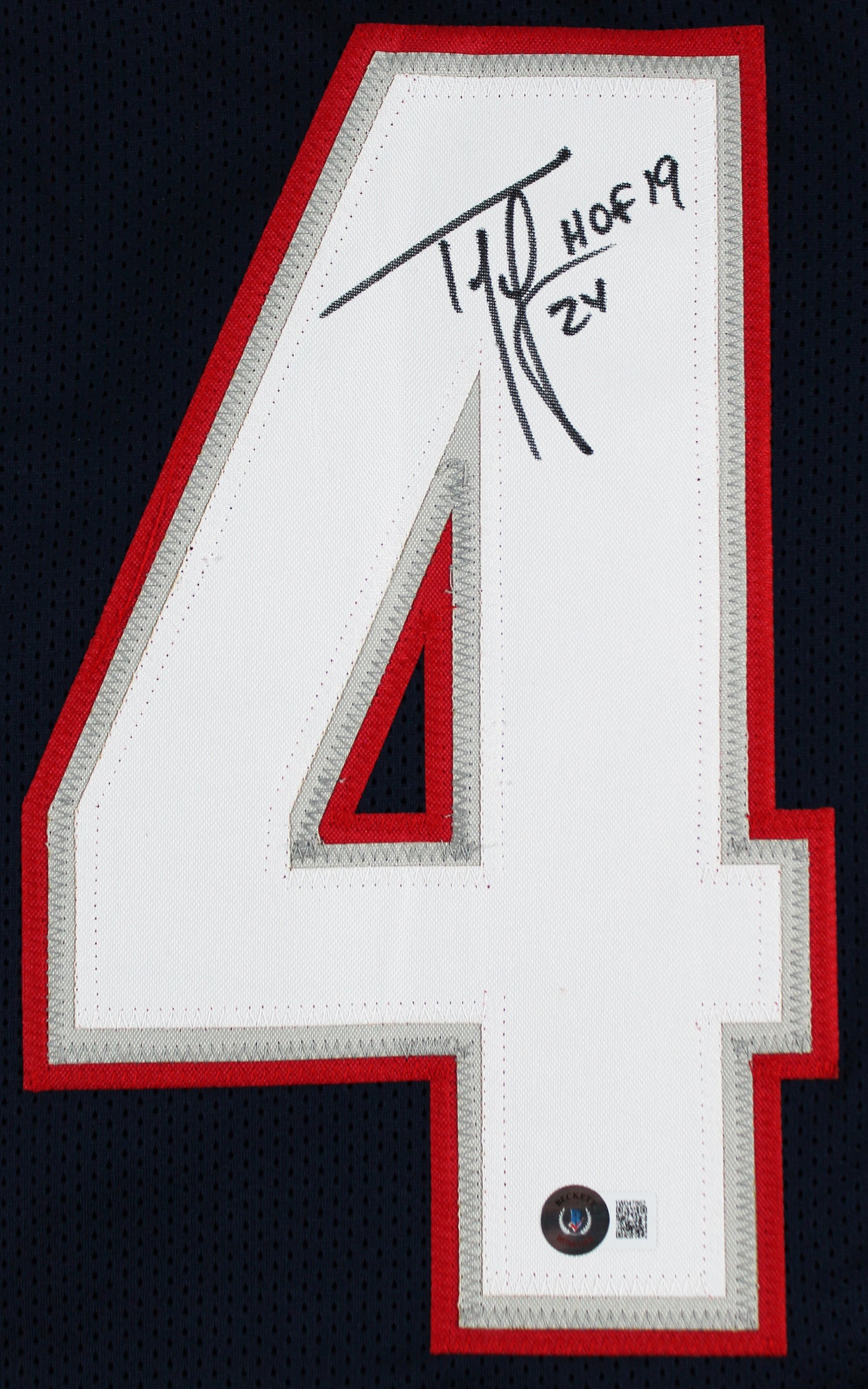 Ty Law "HOF 19" Authentic Signed Navy Blue Pro Style Framed Jersey BAS Witnessed