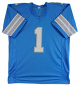 Jameson Williams Authentic Signed Blue Pro Style Jersey BAS Witnessed 3