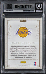 Magic Johnson Signed 2013 National Materials #32 22/49 Card Auto 10! BAS Slabbed