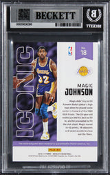 Magic Johnson Signed 2016 Absolute Materials #18 97/149 Card Auto 10! BAS Slab