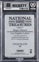 Magic Johnson "HOF 02" Signed 2012 Panini Plates #3 1/1 Card Auto 10 BAS Slabbed
