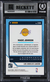 Magic Johnson Signed 2024 Donruss Optic Purple Shock #239 Card Auto 10! BAS Slab