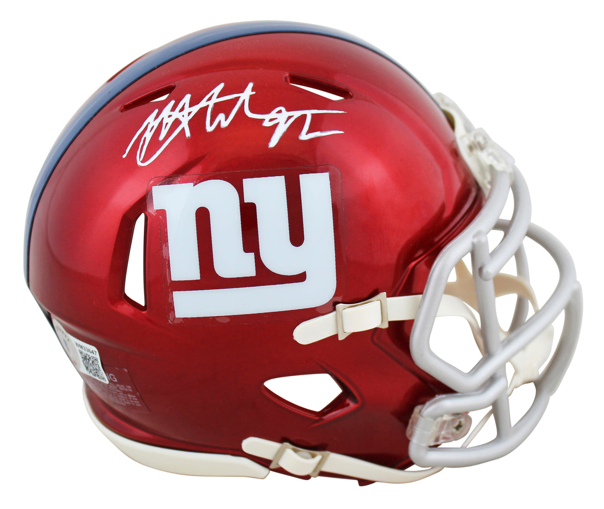 Giants Michael Strahan Signed Flash Speed Mini Helmet W/ Case BAS Witnessed