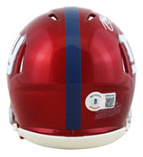 Giants Michael Strahan Signed Flash Speed Mini Helmet W/ Case BAS Witnessed