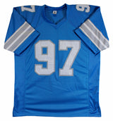 Aidan Hutchinson Authentic Signed Blue Pro Style Jersey BAS Witnessed 2