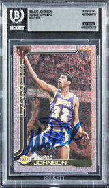 Lakers Magic Johnson Signed 2025 Topps Holo Foil #255 Card Auto 10! BAS Slabbed
