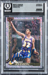 Lakers Magic Johnson Signed 2025 Topps Sandglitter #255 Card Auto 10! BAS Slab
