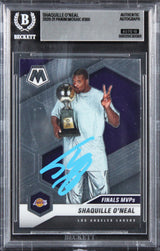 Lakers Shaquille O'Neal Signed 2020 Panini Mosaic #300 Card Auto 10! BAS Slabbed