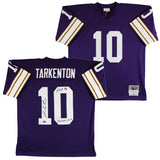 Vikings Fran Tarkenton "2x Insc" Signed Purple M&N TB Jersey BAS Witnessed
