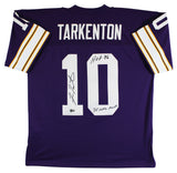 Vikings Fran Tarkenton "2x Insc" Signed Purple M&N TB Jersey BAS Witnessed