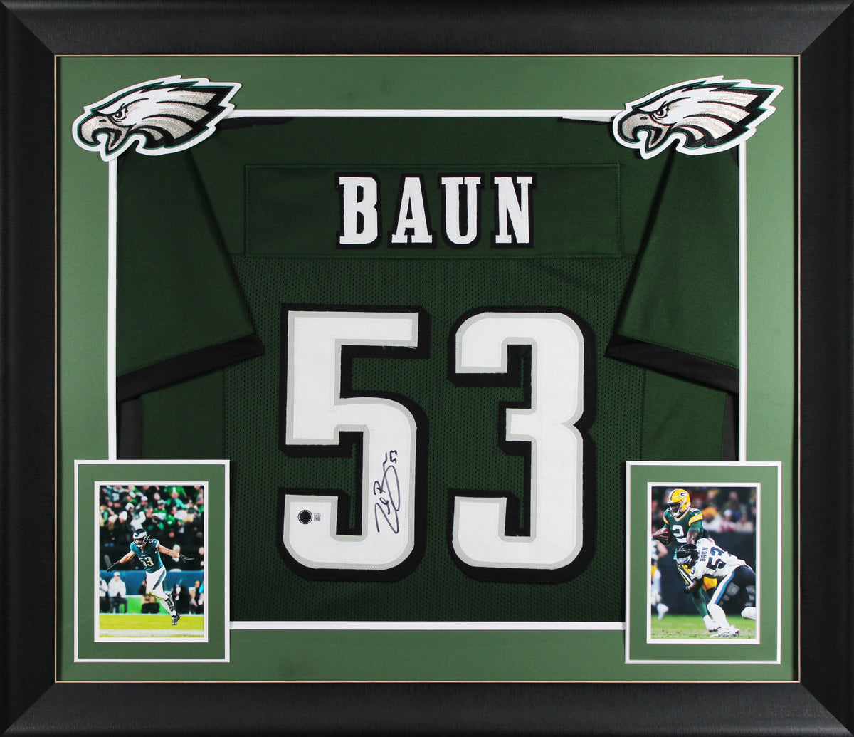 Zack Baun Authentic Signed Green Pro Style Framed Jersey BAS Witnessed 2