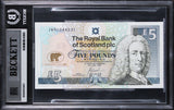 Jack Nicklaus Signed 2005 Royal Bank Of Scotland 5 Banknote Auto 10! BAS Slab 3