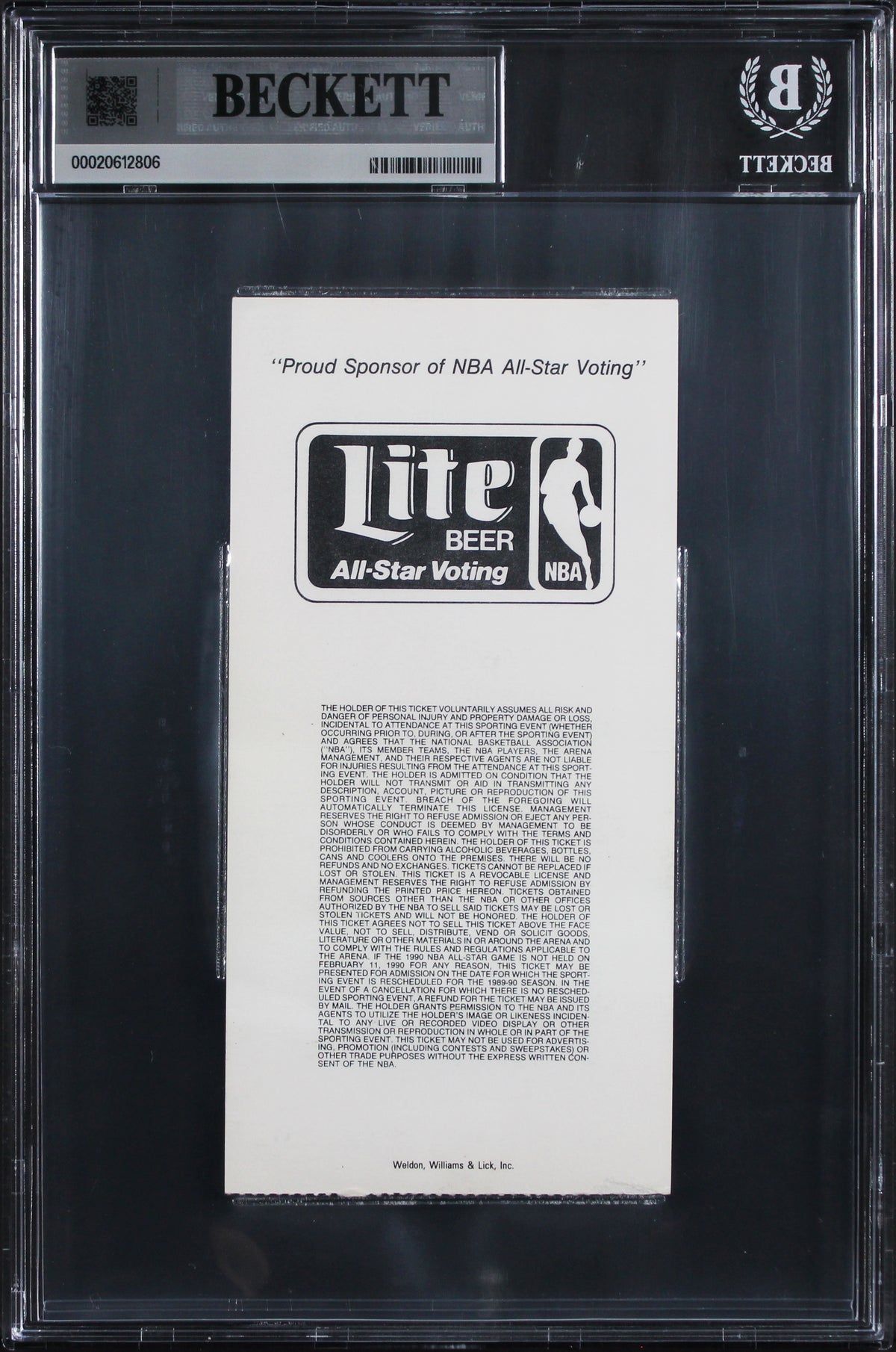Magic Johnson "1990 ASG MVP" Signed 1990 NBA All Star Game Ticket Stub BAS Slab