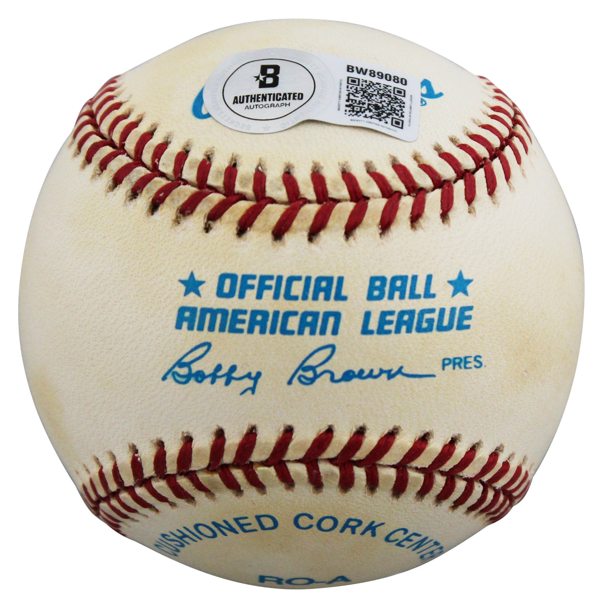 Yankees Don Larsen "10-8-56" Signed Bobby Brown OAL Baseball BAS #BW89080