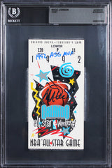 Magic Johnson "1992 ASG MVP" Signed 1992 NBA All Star Game Ticket BAS Slabbed 2