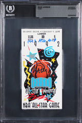 Magic Johnson "1992 ASG MVP" Signed 1992 NBA All Star Game Ticket BAS Slabbed 3