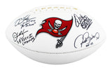 Sapp, Barber, Alstott & Brooks Signed Wilson White Panel Football W/ Case BAS W