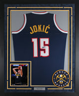 Nikola Jokic Authentic Signed Navy Blue Pro Style Framed Jersey BAS #AG010118