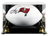 Buccaneers Mike Alstott Signed Franklin White Panel Logo Football W/ Case BAS W