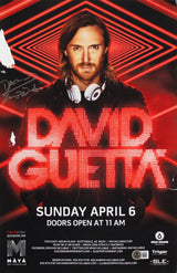 David Guetta Authentic Signed Maya Day & Nightclub 11x17 Poster BAS #BU55078