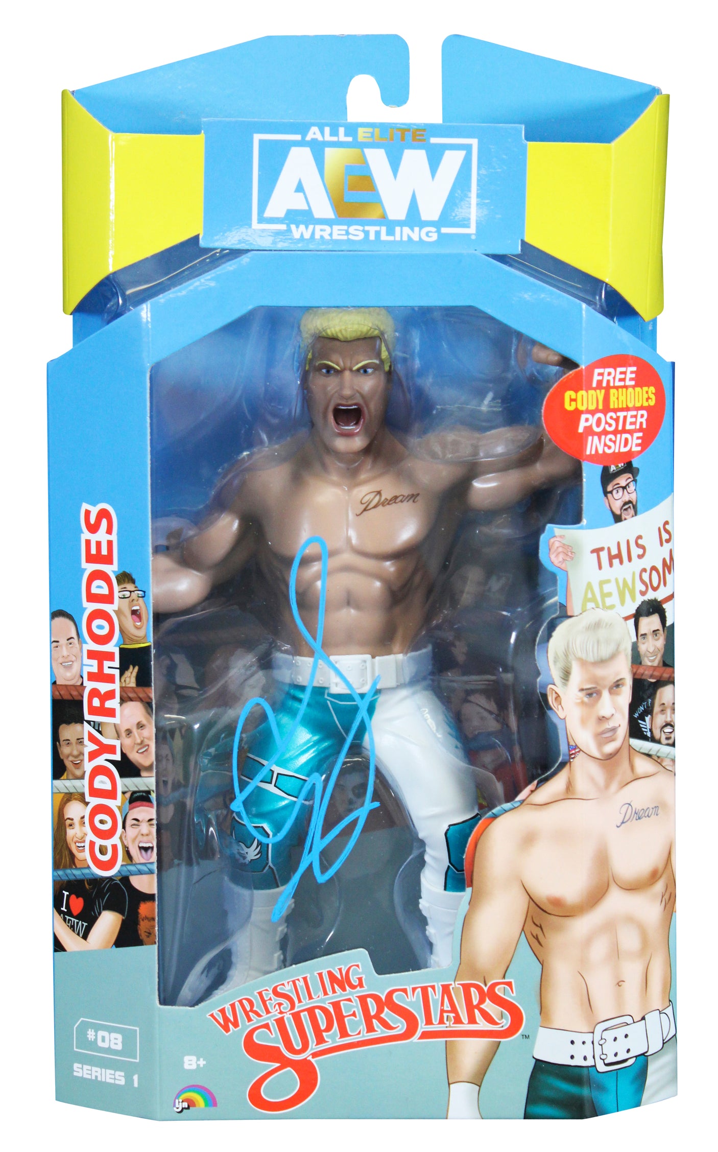 WWE Cody Rhodes Signed All Elite Wrestling Series 1 #08 Figure BAS #BU55061