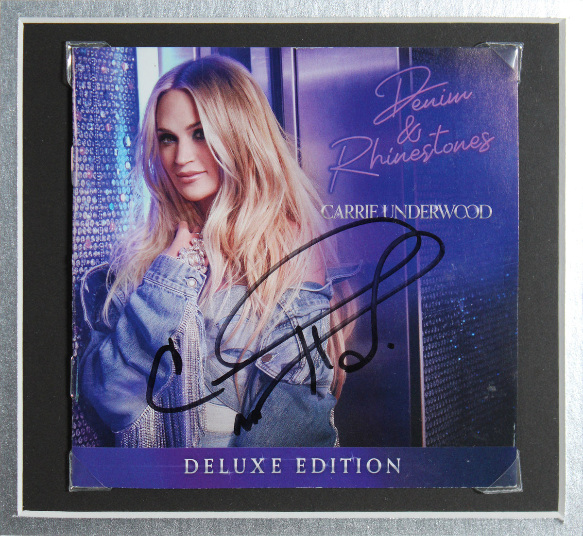 Carrie Underwood Signed & Framed Denim & Rhinestones Cd Insert BAS #AG010134