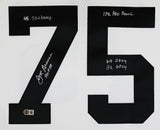Steelers Joe Greene "Career Stat" Signed White M&N TB Jersey BAS Wit #3W142112
