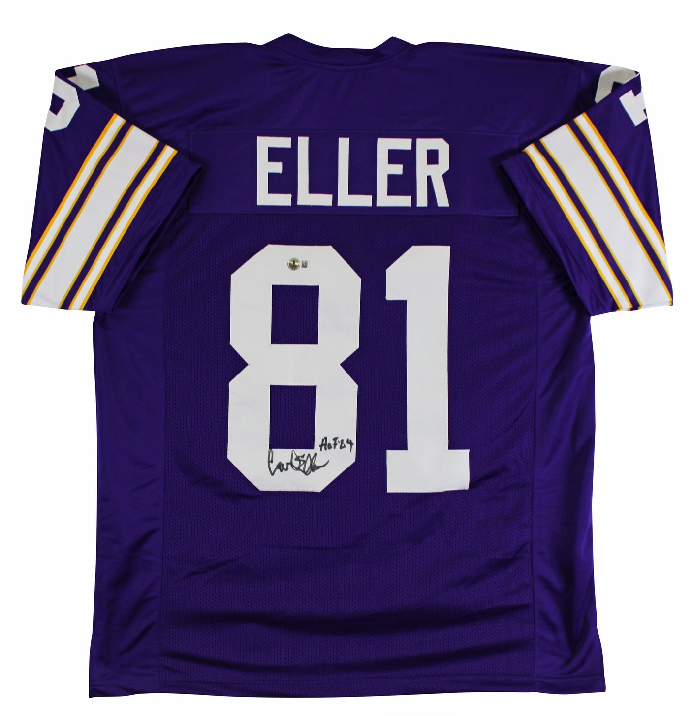 Carl Eller "HOF 2004" Signed Purple Pro Style Jersey BAS Witnessed #4W113351