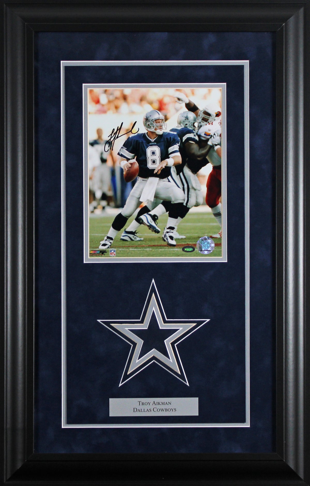 Cowboys Troy Aikman Authentic Signed 8x10 Framed Photo Autographed BAS #AG010156