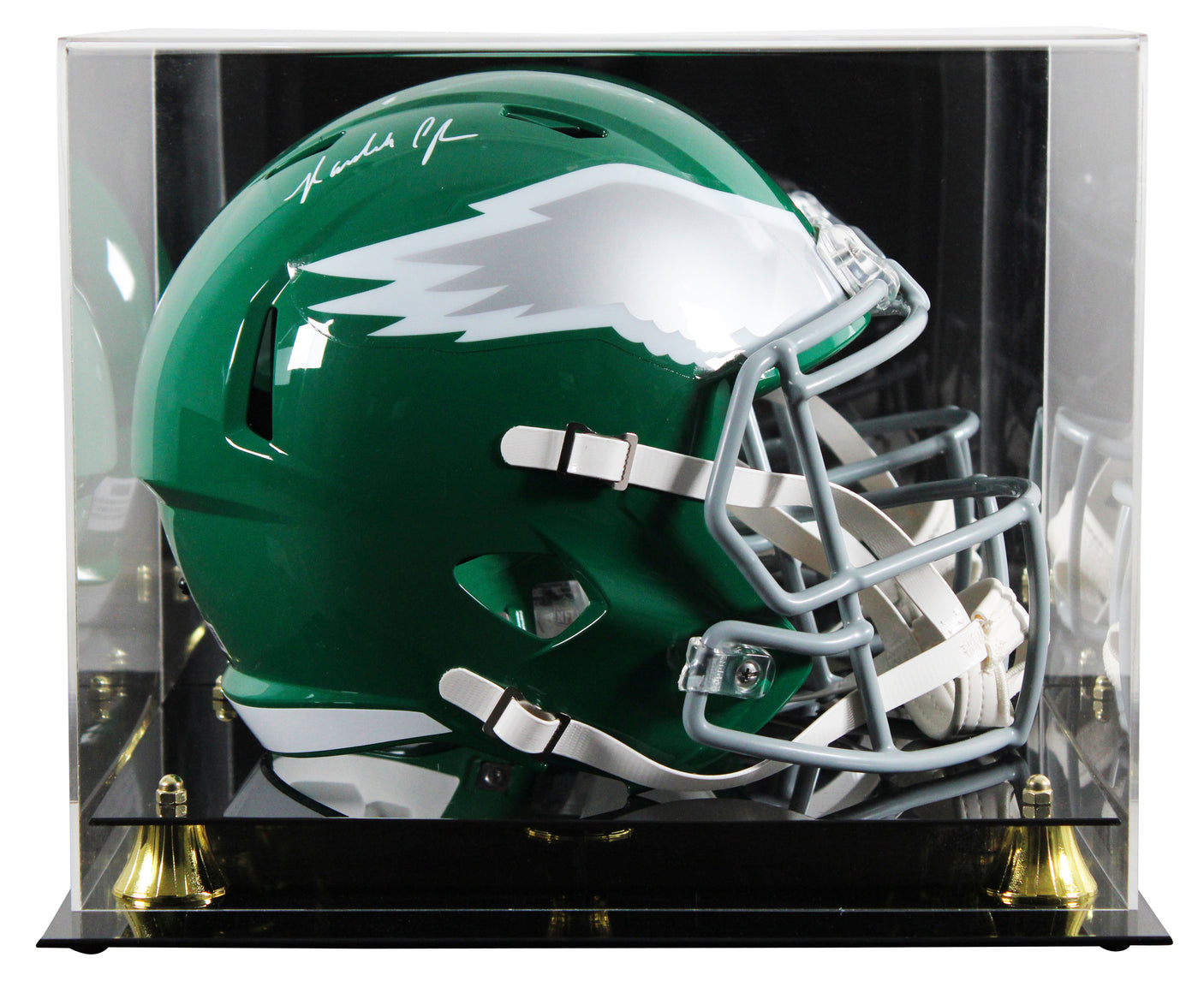 Eagles Randall Cunningham Signed 1974-95 TB F/S Speed Rep Helmet W/ Case BAS Wit