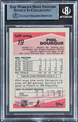Penguins Phil Bourque Authentic Signed 1989 Topps #19 Card BAS Slabbed