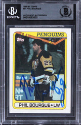 Penguins Phil Bourque Authentic Signed 1990 Topps #41 Card BAS Slabbed