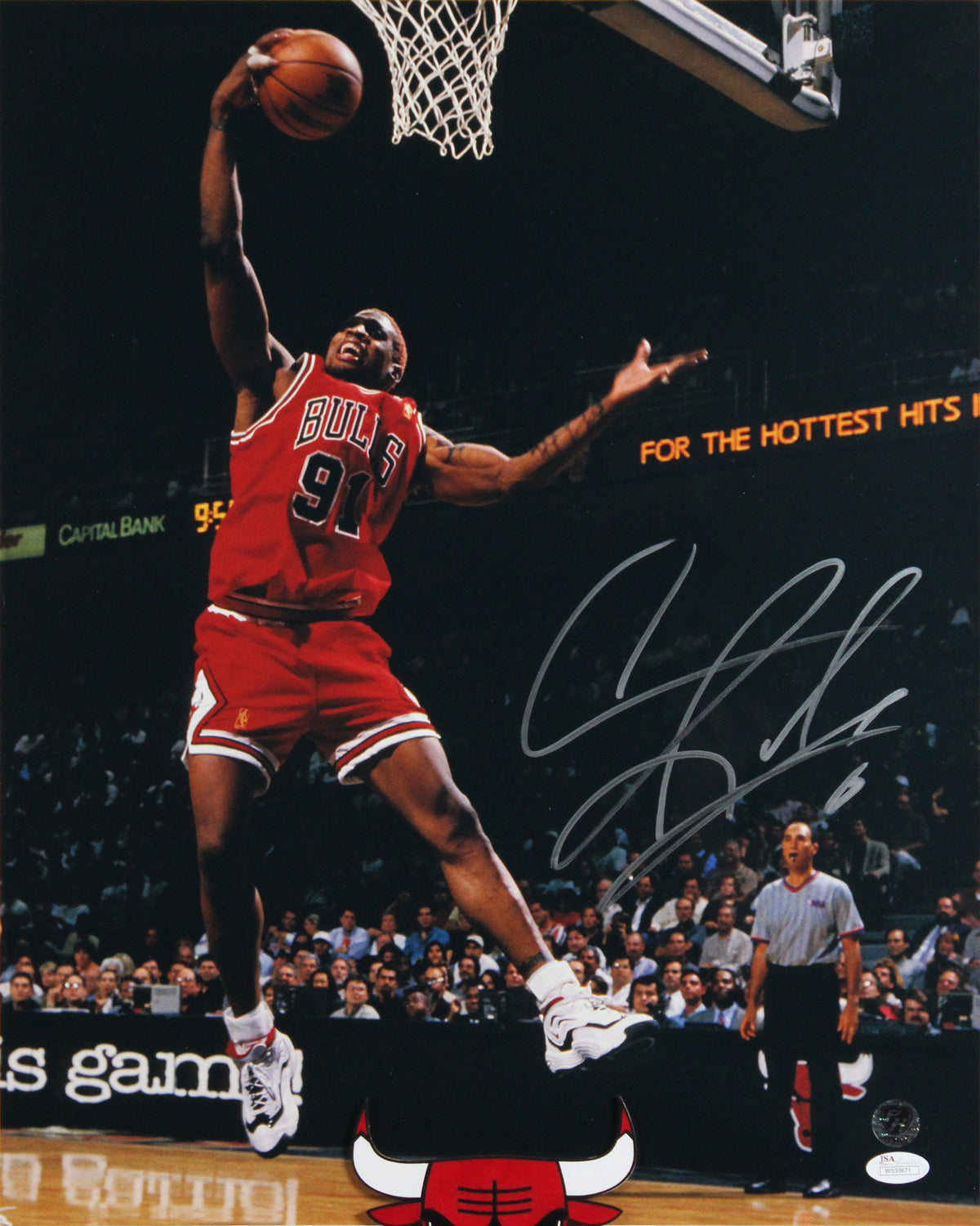 Bulls Dennis Rodman Authentic Signed 16x20 Framed Photo BAS #AG010170