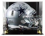 (3) Pearson, Staubach & Dorsett Signed F/S Speed Proline Helmet W/ Case BAS Wit