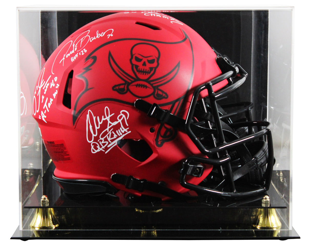 Alstott, Barber, Sapp & Brooks Signed Rave F/S Speed Proline Helmet W/ Case BAS