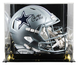 Cowboys Calvin Hill "ROY 1969" Signed Full Size Speed Rep Helmet W/ Case BAS Wit