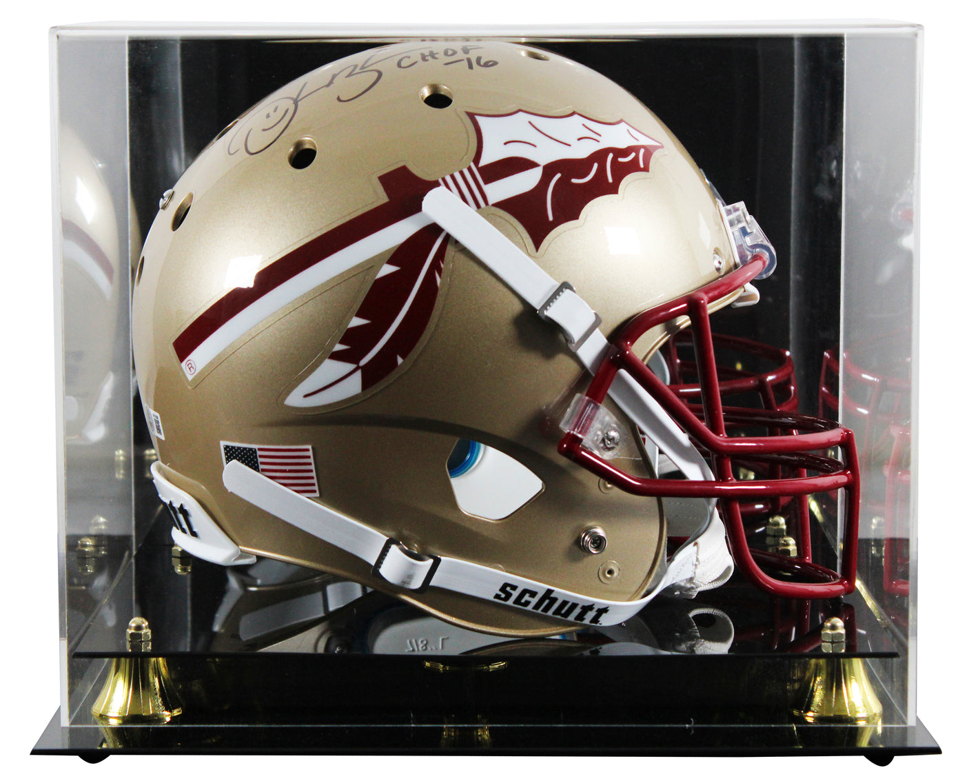 FSU Derrick Brooks "CHOF 16" Signed Schutt Full Size Rep Helmet W/ Case BAS Wit