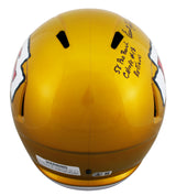 Chiefs Emmitt Thomas "Career Stat" Signed Flash Full Size Speed Rep Helmet BAS W