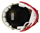 Chiefs Emmitt Thomas "Career Stat" Signed Flash F/S Speed Rep Helmet W/ Case BAS