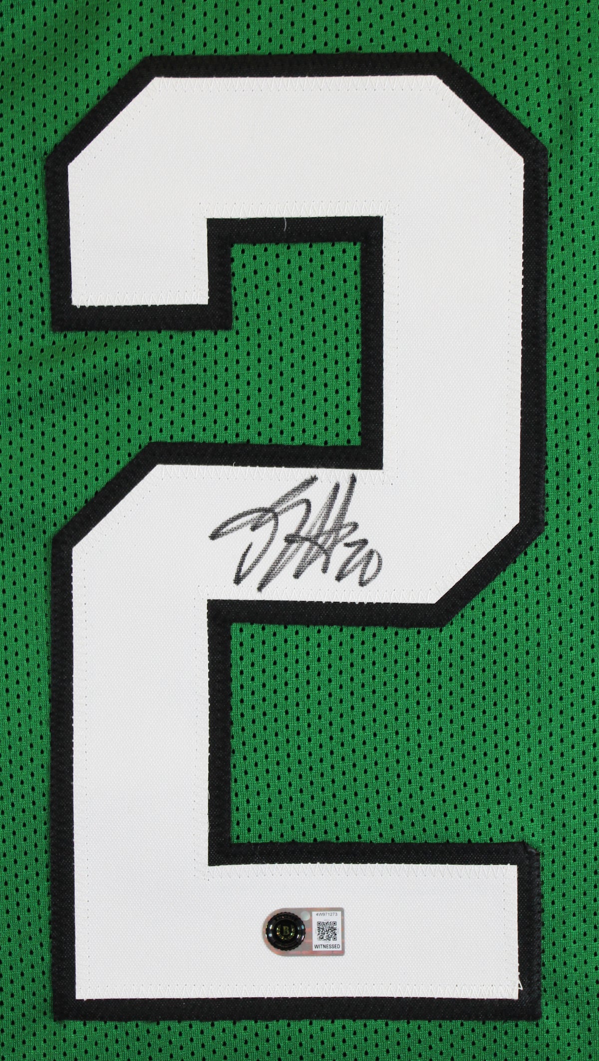 Breece Hall Authentic Signed Green Pro Style Jersey Autographed BAS Witnessed