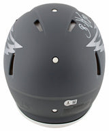 Eagles Brian Dawkins Signed Slate Full Size Speed Proline Helmet W/ Case BAS Wit